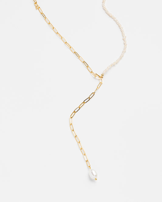 V Drop Half Pearl Necklace Design