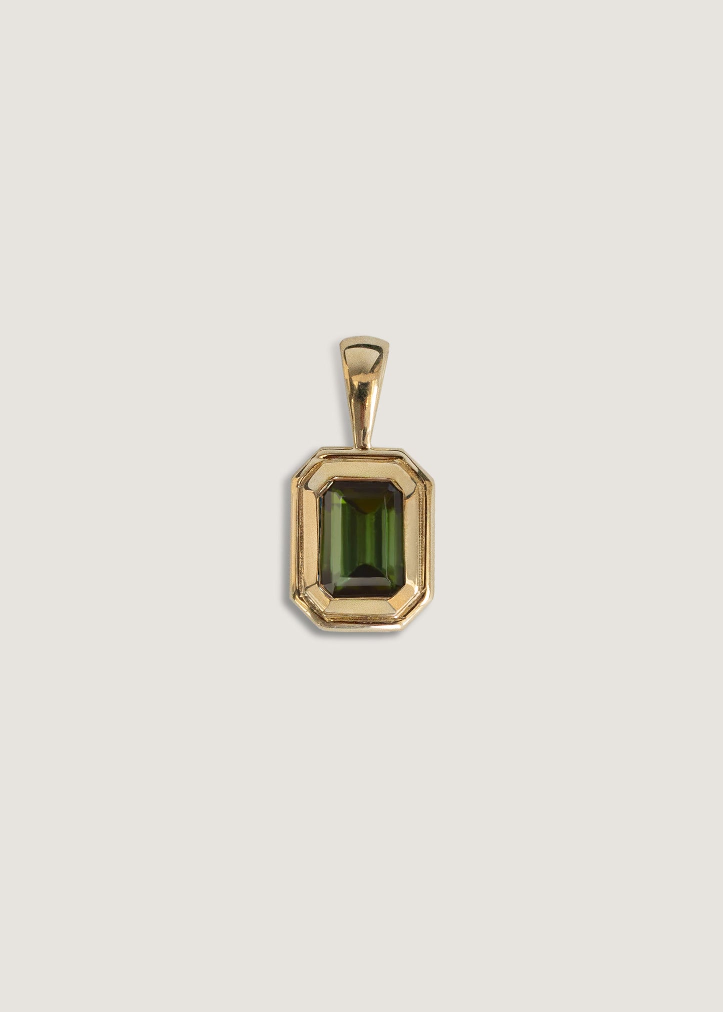 Emerald Cut Green Tourmaline Pendant Necklace 2