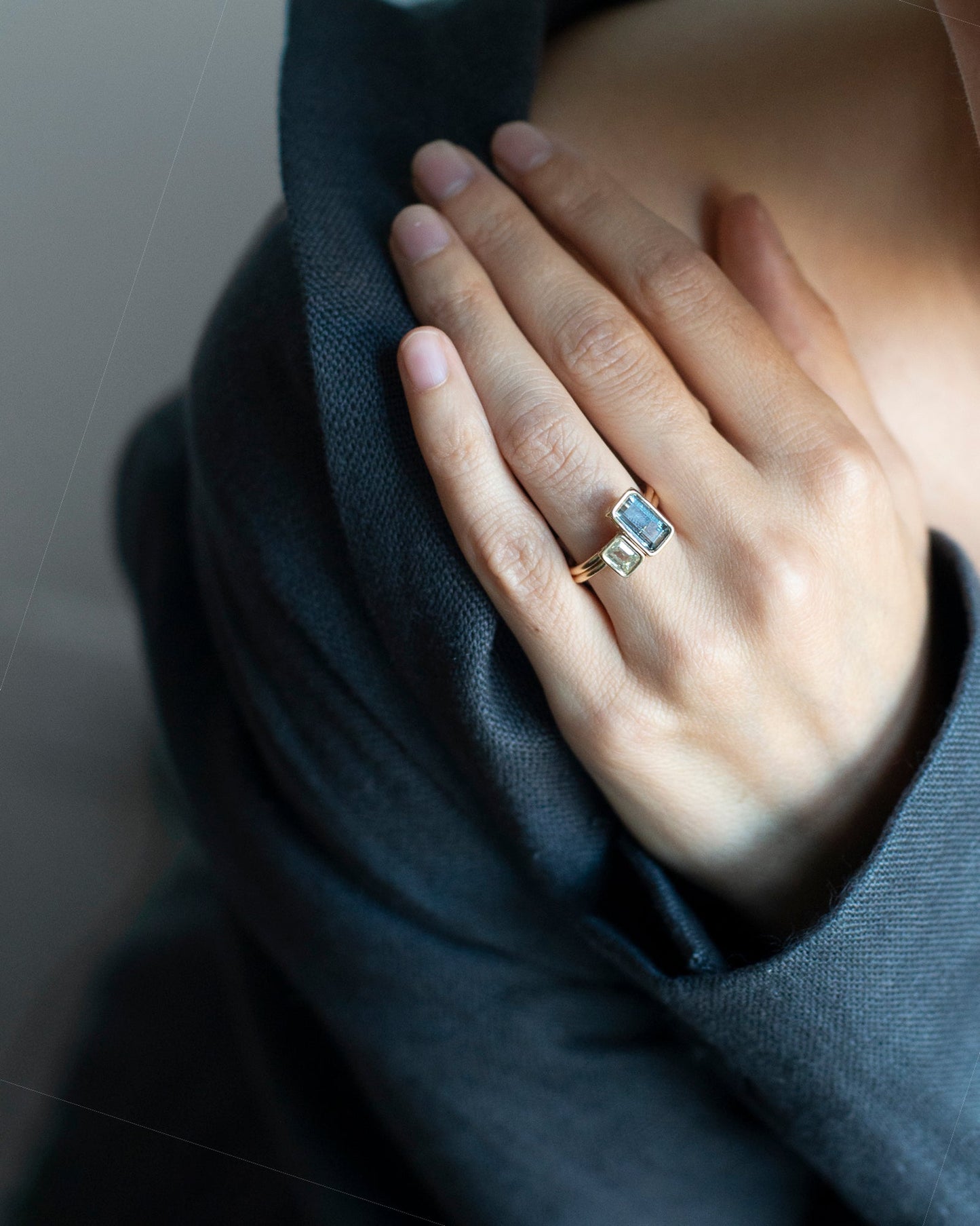 14K Tourmaline and Diamond Toi et Moi Rings