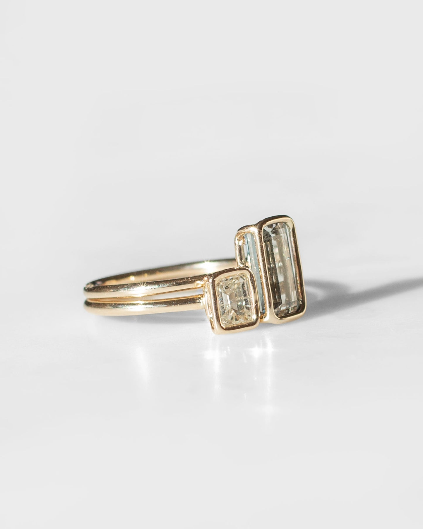 14K Tourmaline and Diamond Toi et Moi Rings