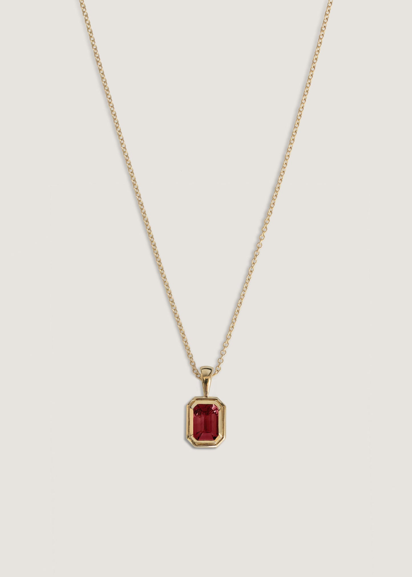 Emerald Cut Ruby Pendant Necklace 2