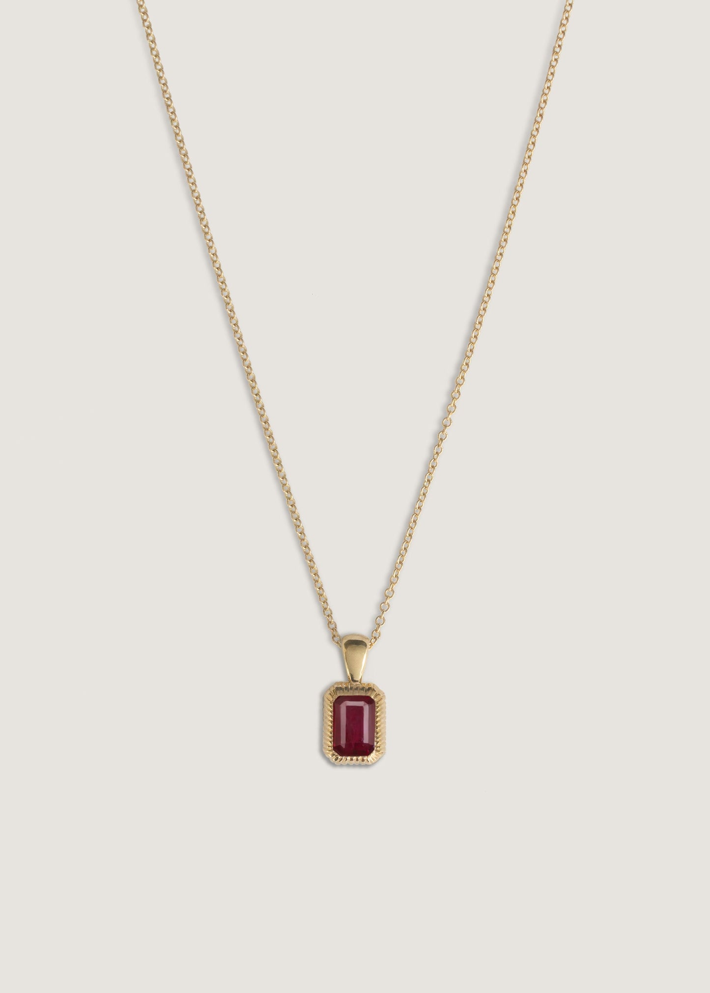 Emerald Cut Ruby Pendant Necklace 1