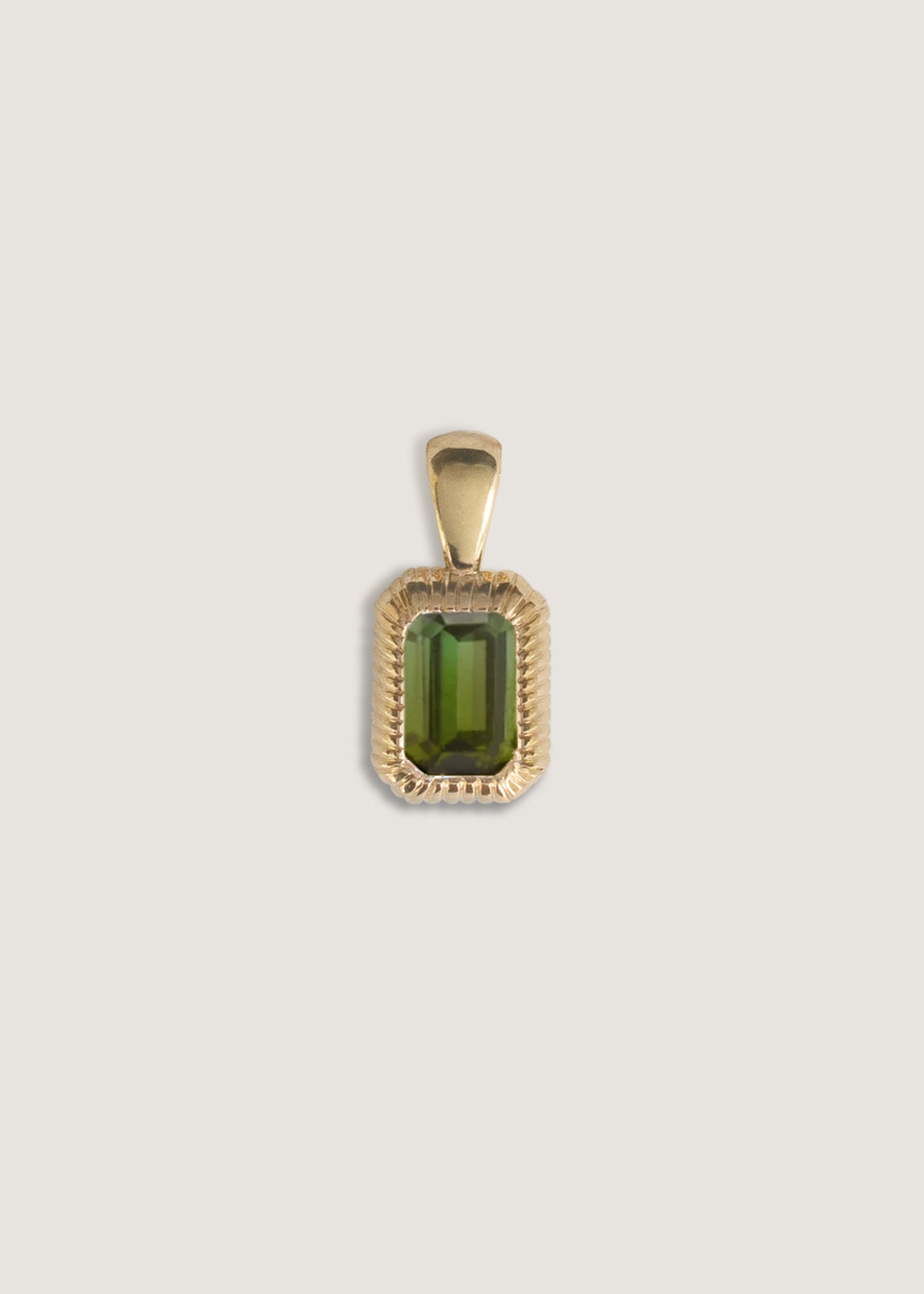 Emerald Cut Green Tourmaline Pendant Necklace 1