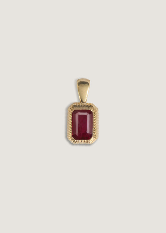 Emerald Cut Ruby Pendant Necklace 1