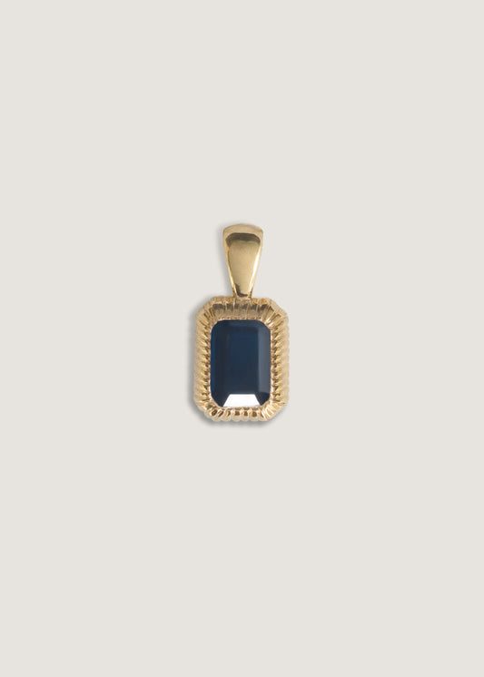 Emerald Cut Pendant with Blue Sapphire