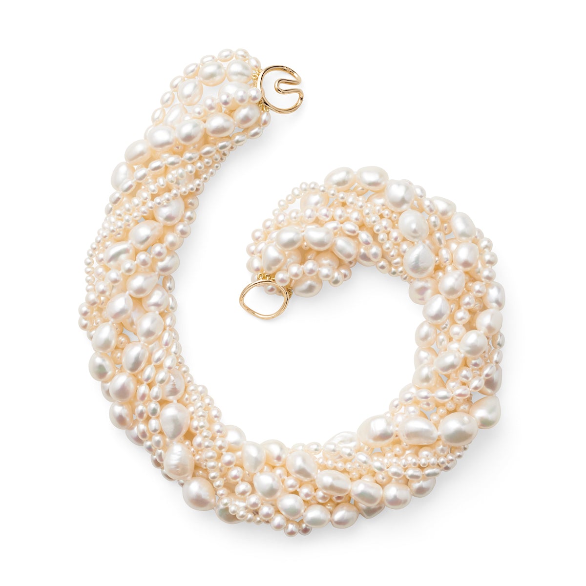 Elegant Eight-Strand Baroque Pearl Necklace