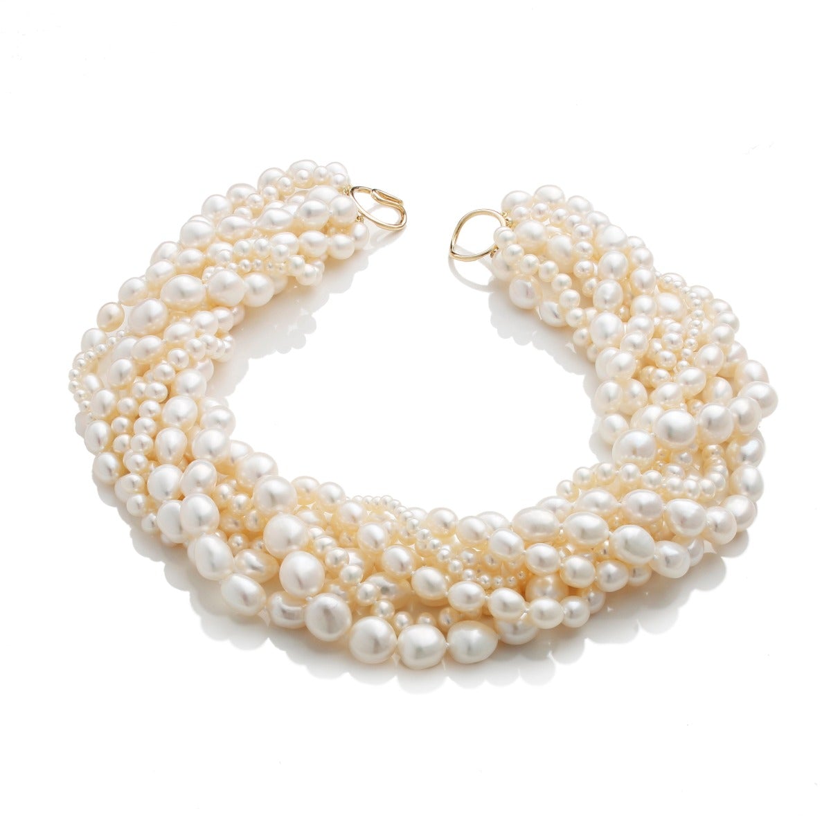 Elegant Eight-Strand Baroque Pearl Necklace