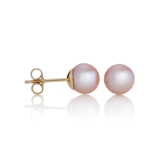 Pink Pearl Earrings for Children 5mm Size