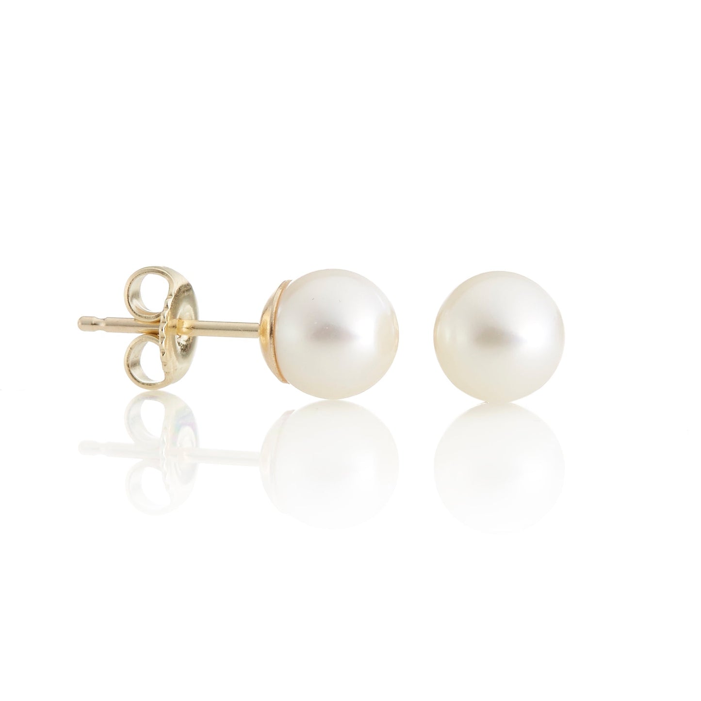 Elegant 5mm White Pearl Stud Earrings