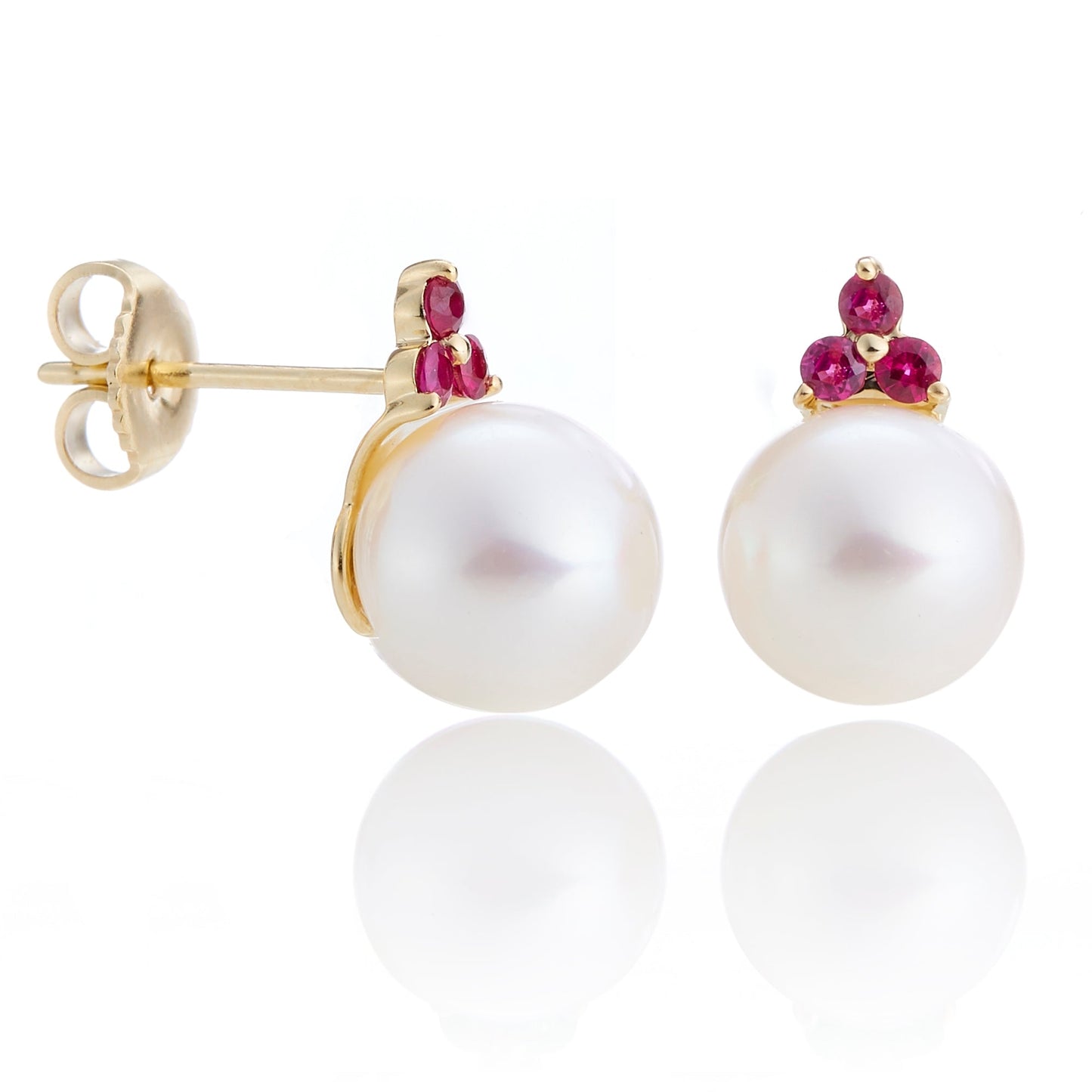 Pearl and Ruby Earrings in Elegant Design 2