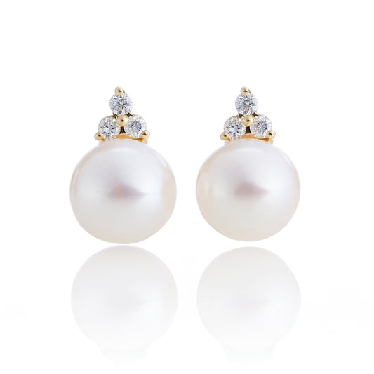 Pearl and Diamond Earrings Stylish Design