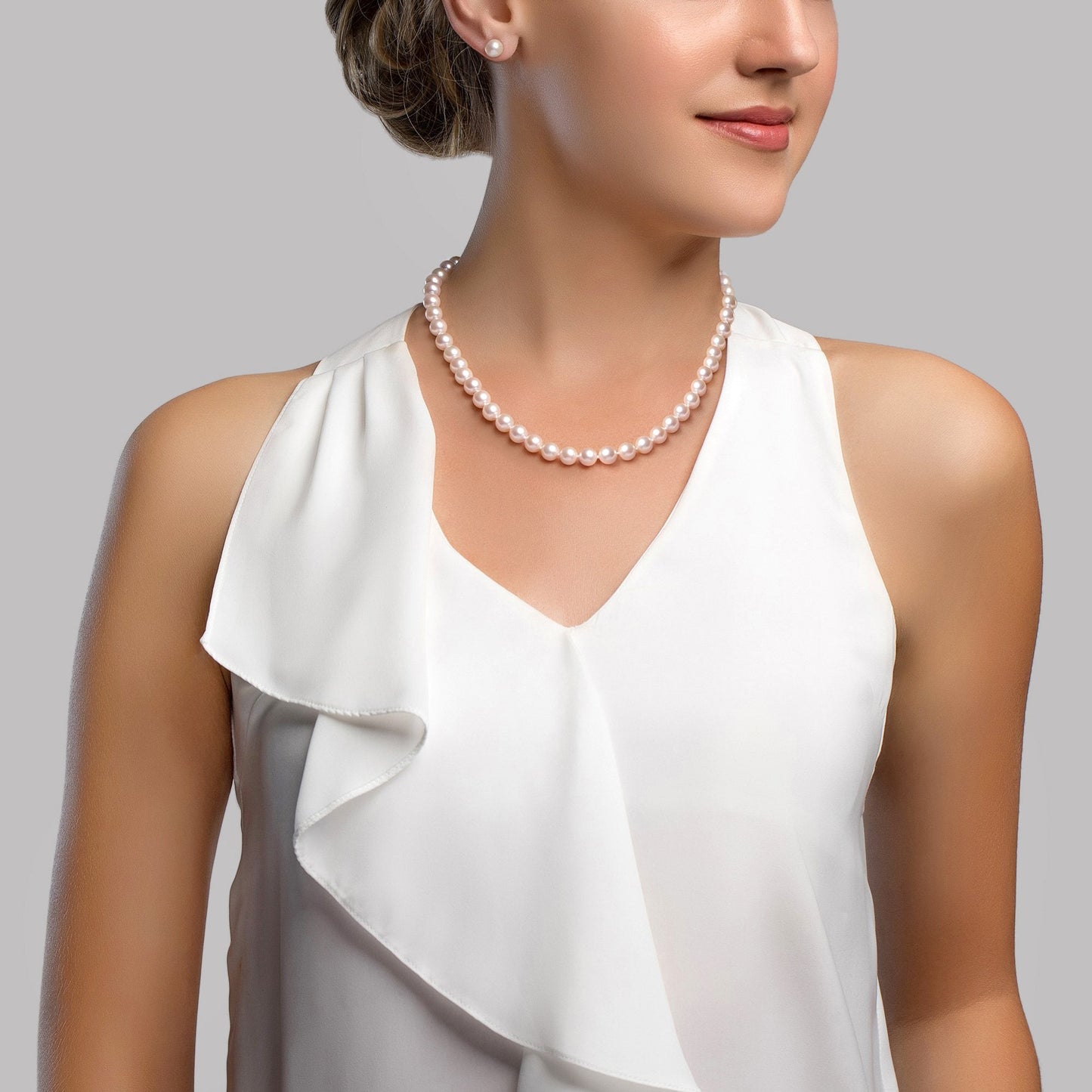 White Freshwater Pearl Necklace in AAA Quality 1