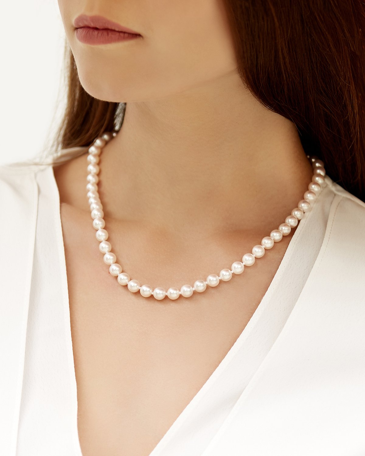 White Akoya Pearl Necklace in AA Plus Quality 1