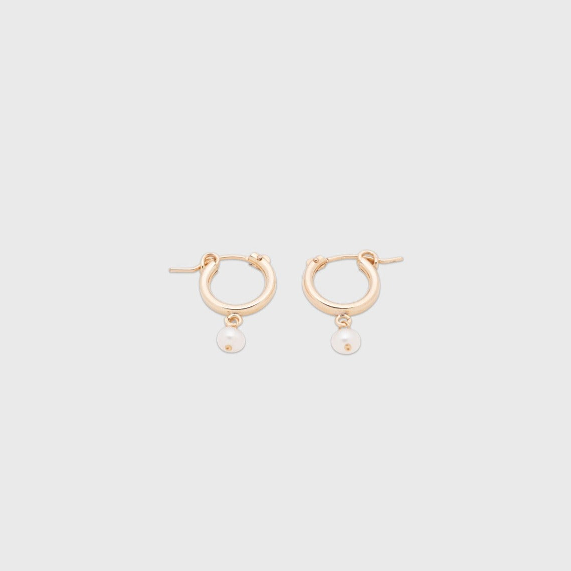 Mini Pearl Hoop Earrings in 13mm Size 1