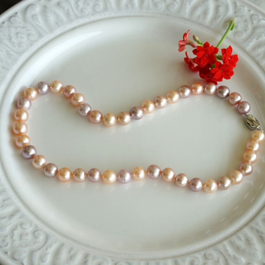 Multicolor Freshwater Pearl Strand Necklace 10-11mm