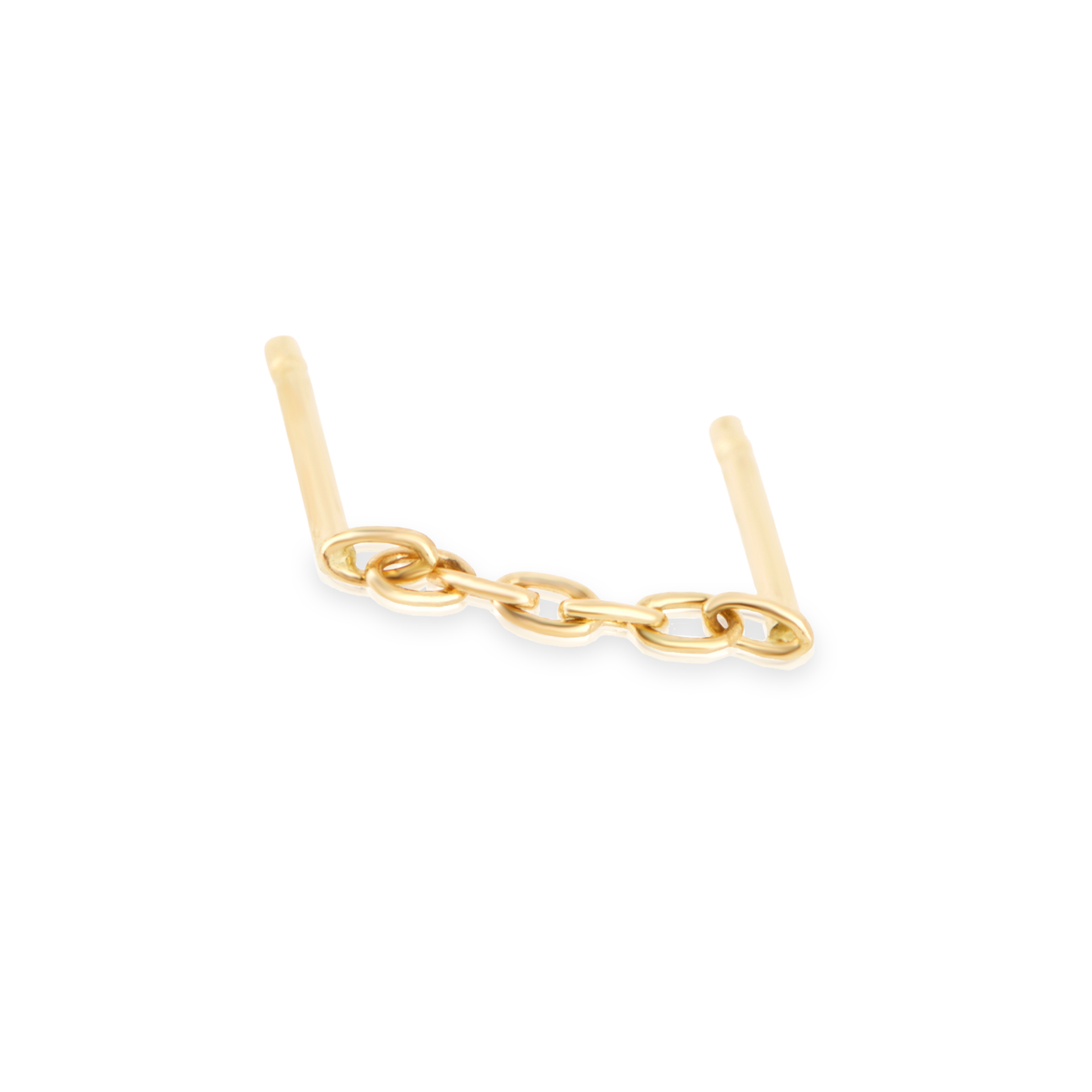 Double Piercing Stud with 7mm Chain Design