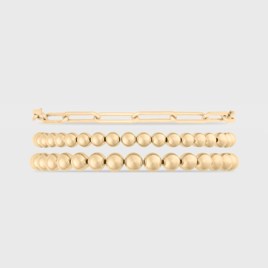 Chunky Paperclip Juno Triple Stack Bracelet Collection