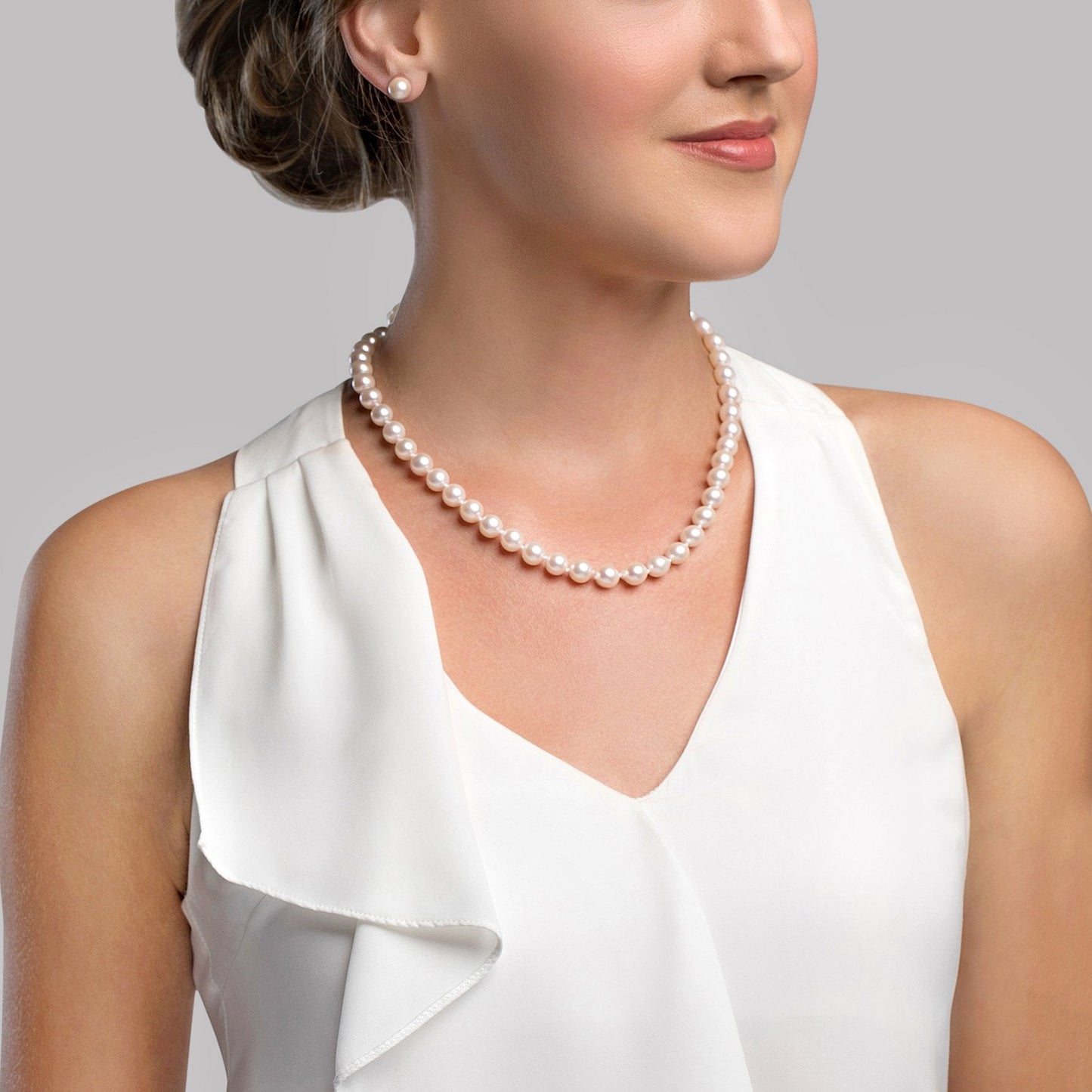 White Freshwater Pearl Necklace in AAAA Quality 2