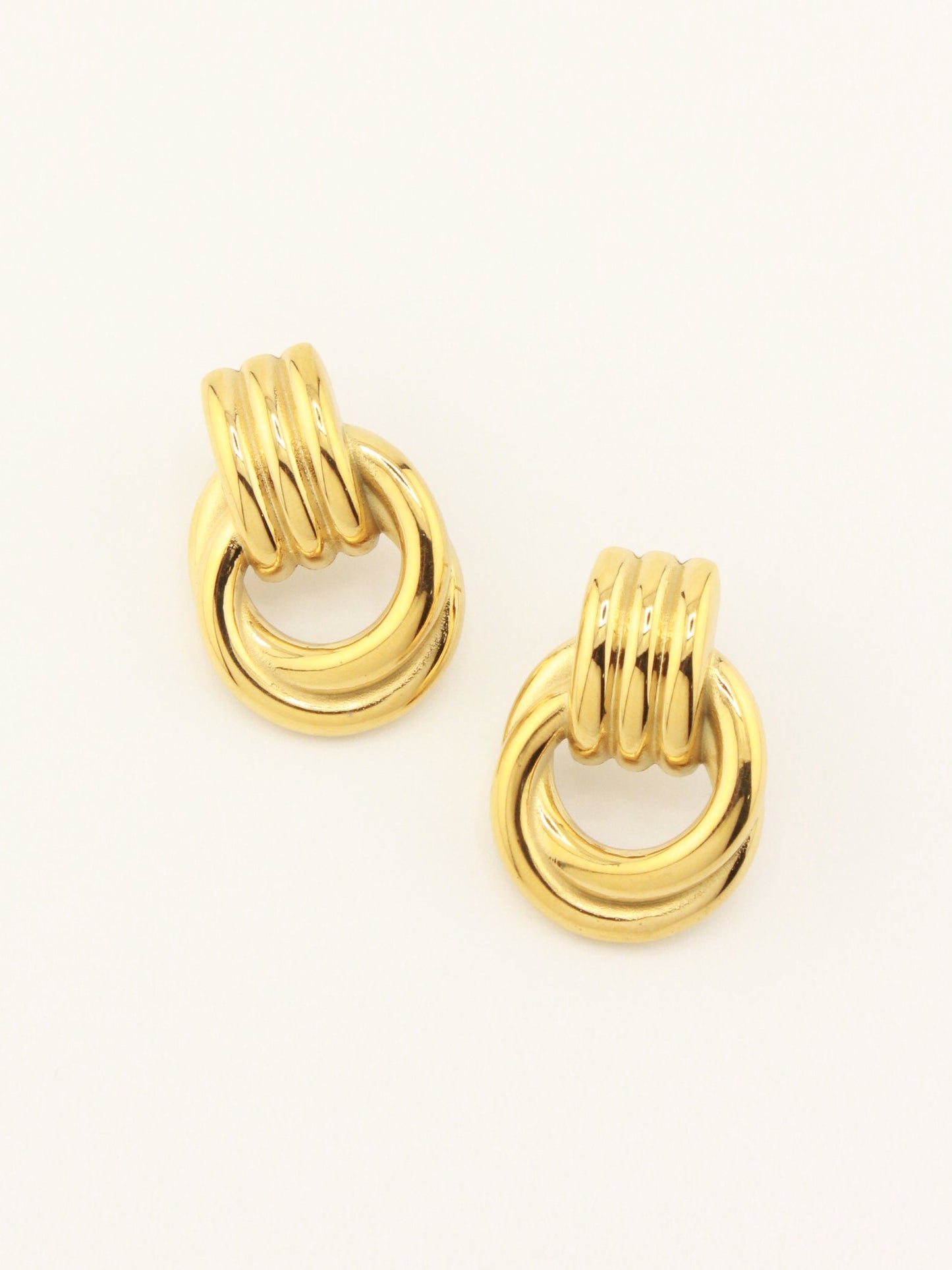 Stylish Golden Hanging Hoop Earrings