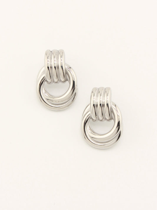 Silver Hanging Hoop Earrings for Stylish Look