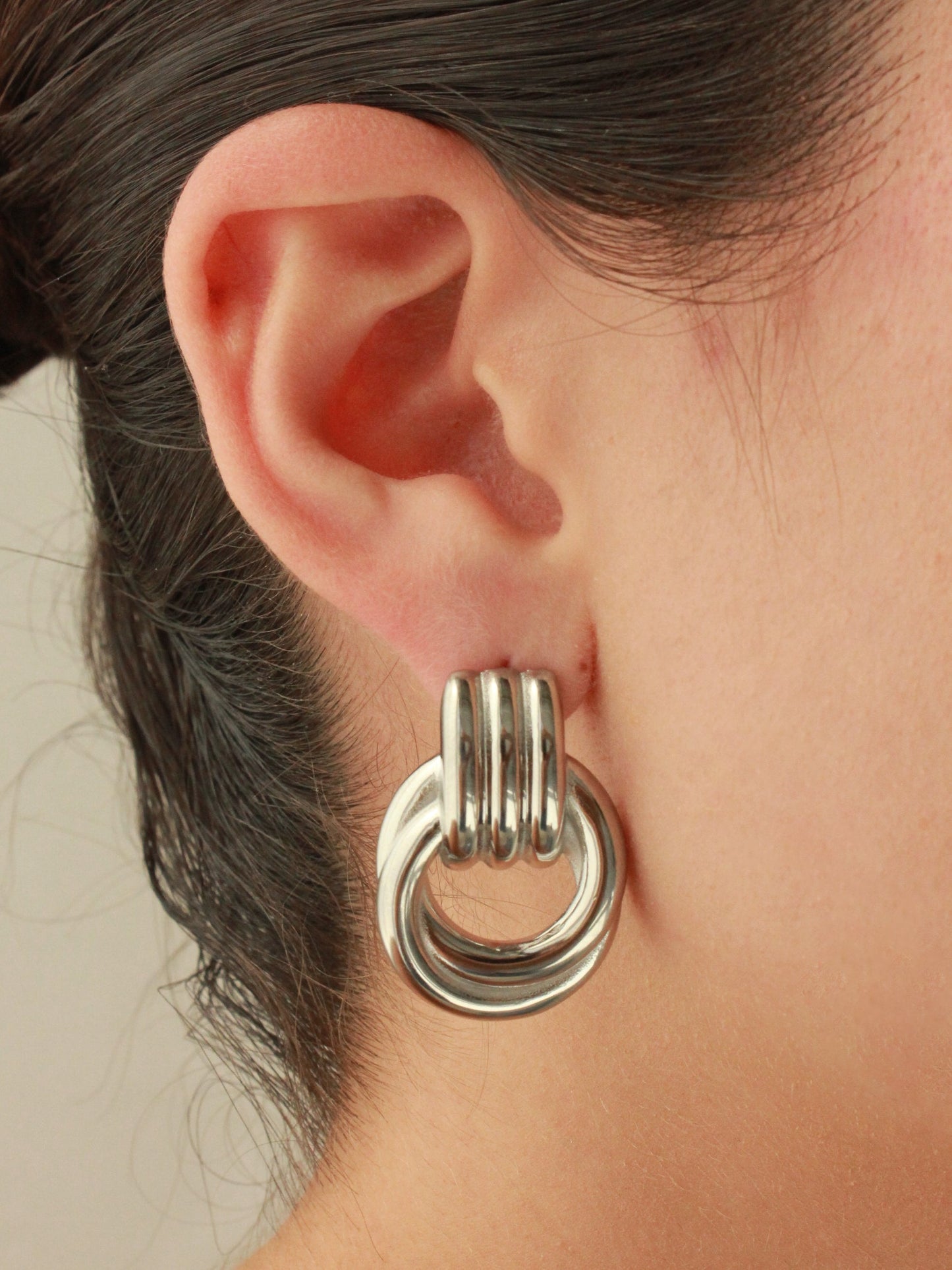 Silver Hanging Hoop Earrings for Stylish Look