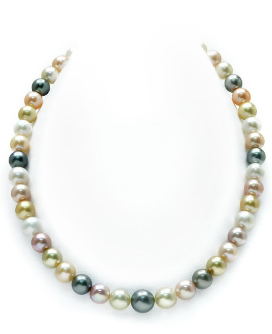 Multicolor South Sea and Pastel Freshwater Pearl Necklace