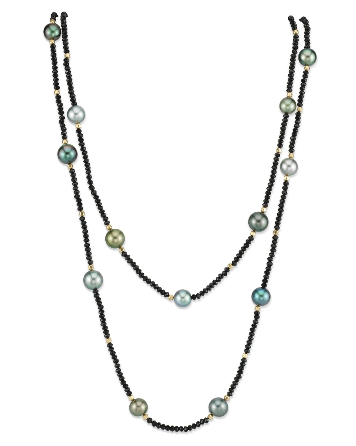 Multi-Color Pearl and Black Spinel Necklace