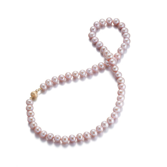 Pink Pearl Necklace 7mm Elegant Design