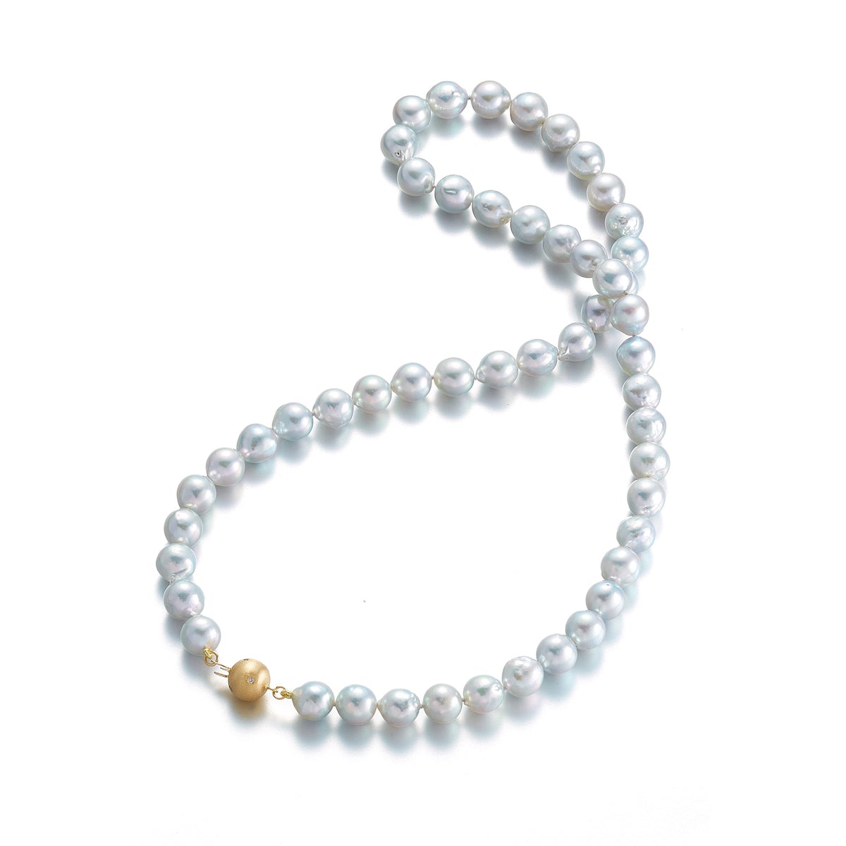 Elegant Baroque Blue Akoya Pearl Necklace