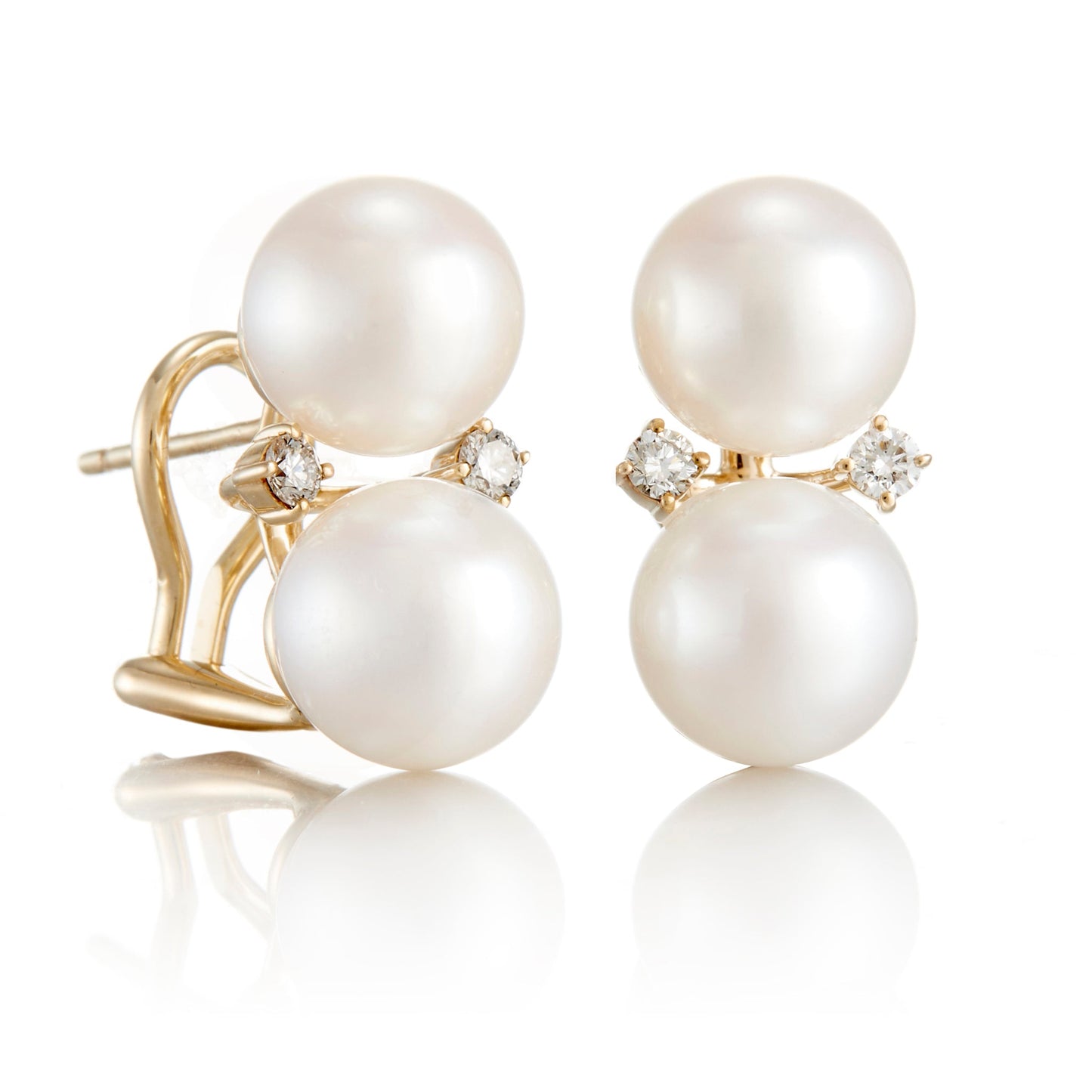 Pearl and Diamond Earrings Elegant Design