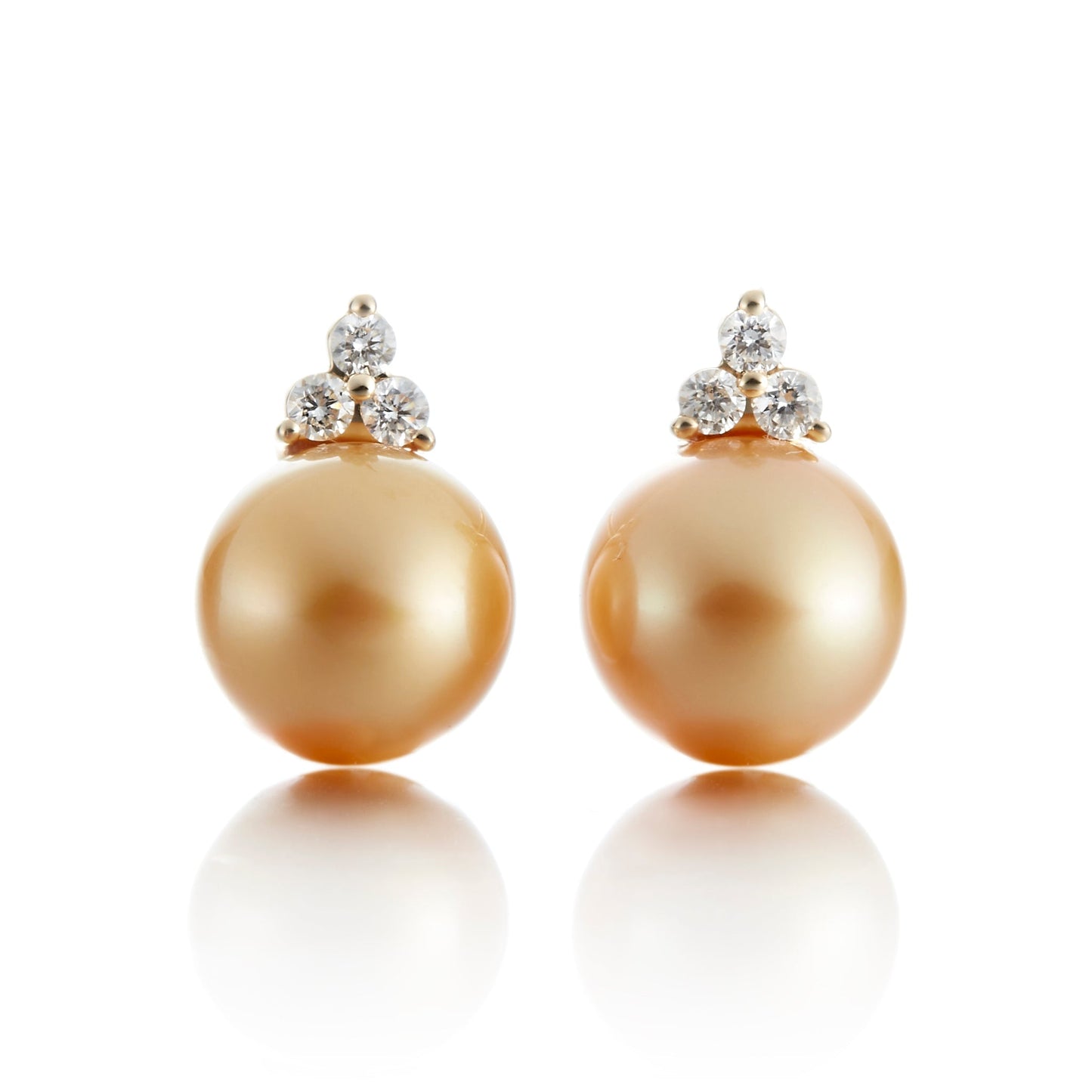 Golden South Sea Pearl and Diamond Earrings 2