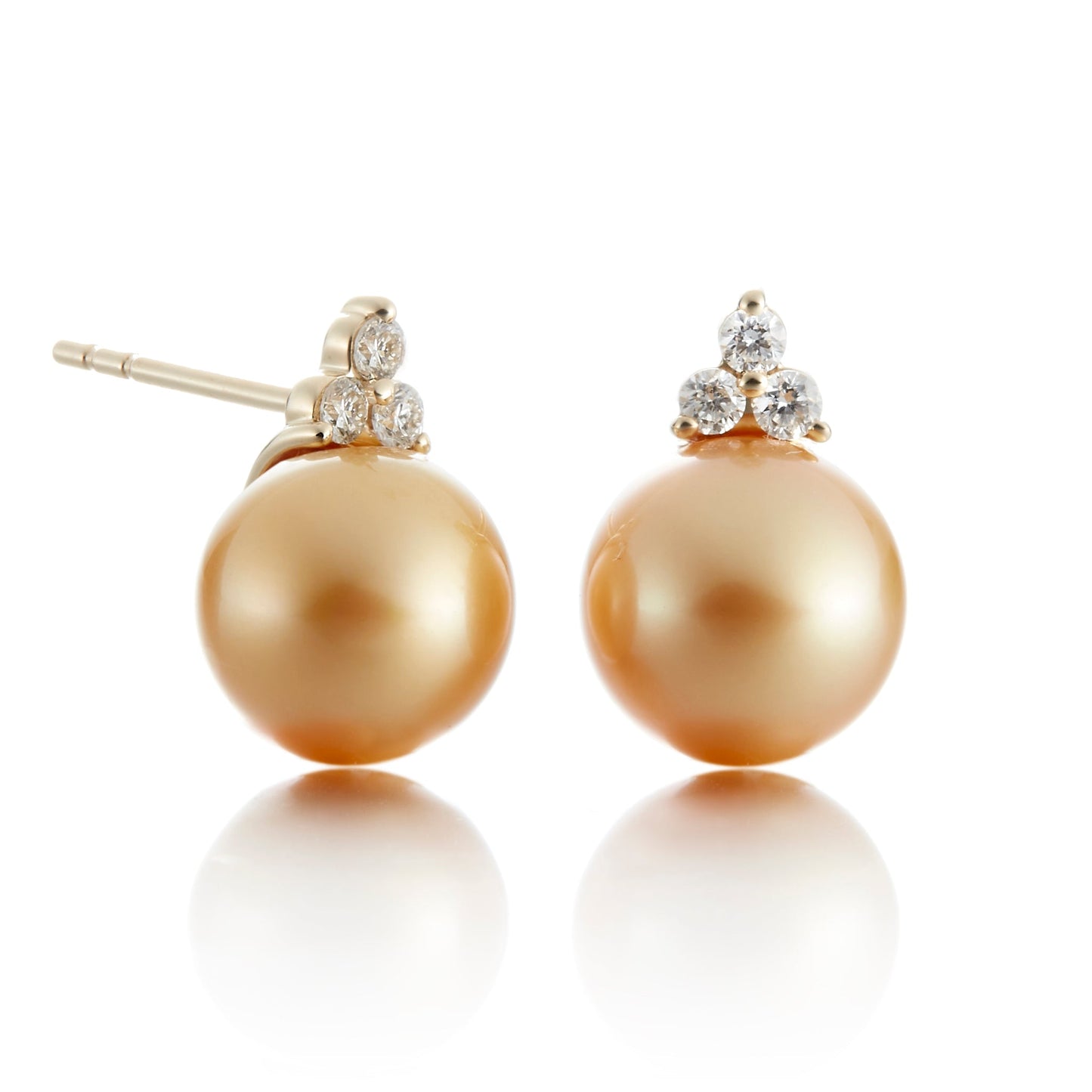 Golden South Sea Pearl and Diamond Earrings 2