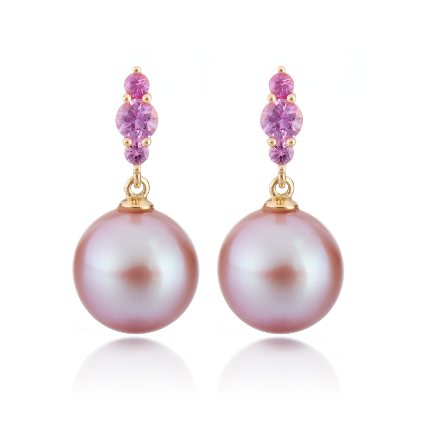 Pink Pearl and Pink Sapphire Earrings 1