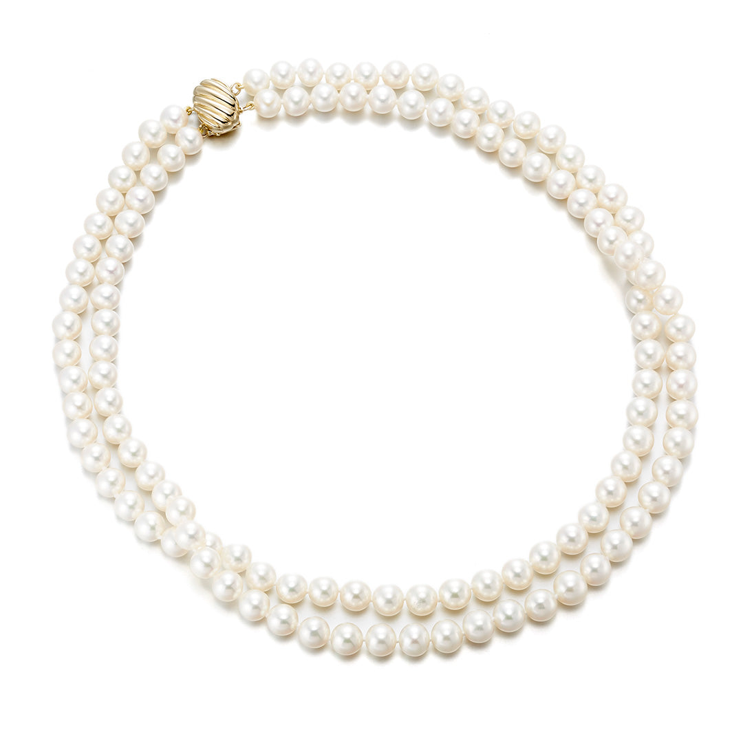 Elegant Double-Strand Pearl Necklace for Women