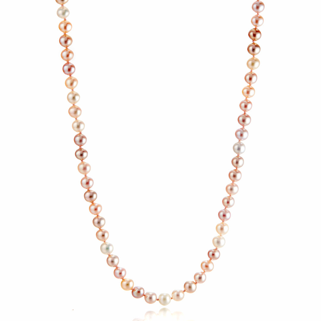 Pastel Pearl Rope Necklace in 5mm Size