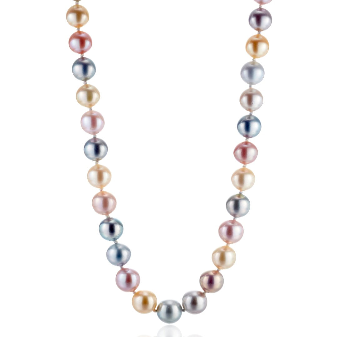 Multi-Color Pastel Tahitian Pearl Necklace 11-12.5mm