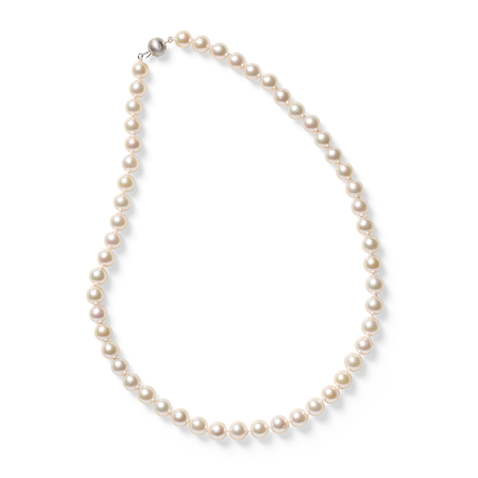 Baroque White Akoya Pearl Necklace 8mm Size