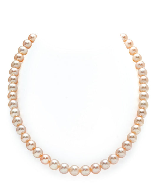 Peach Freshwater Pearl Necklace 8.0-8.5mm AAA Quality