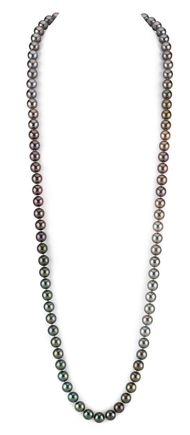 Ombre Graduated Tahitian Pearl Opera Necklace