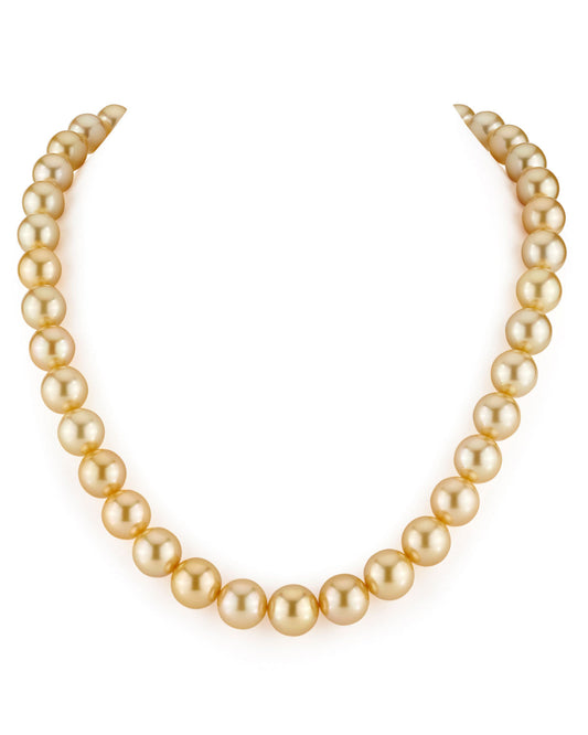 South Sea Pearl Necklace in Golden Color 9.0 to 11.0mm