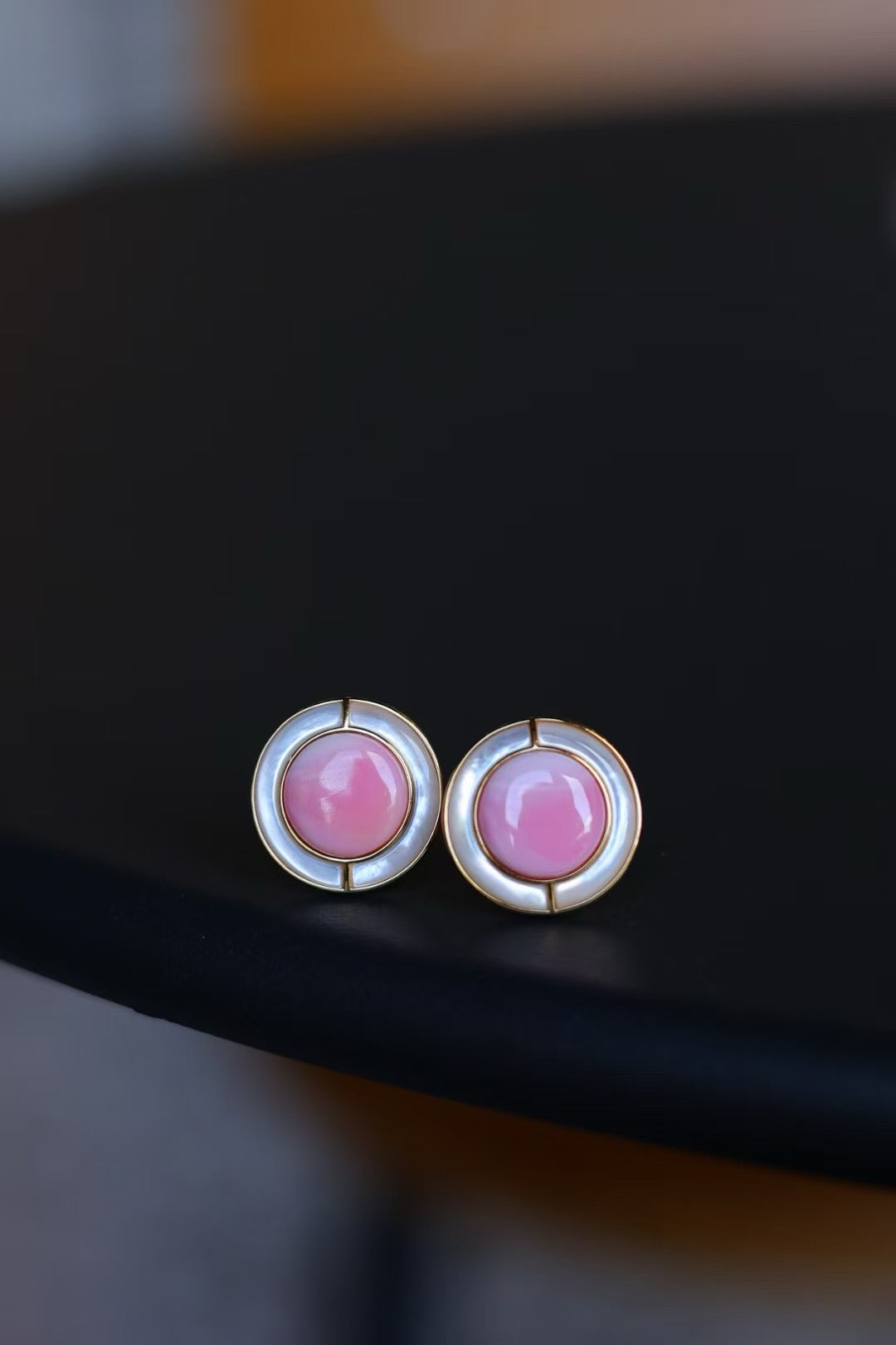 Pink Conch Shell and Pearl Earrings