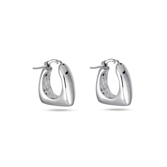 Silver Hoop Earrings with Unique Design