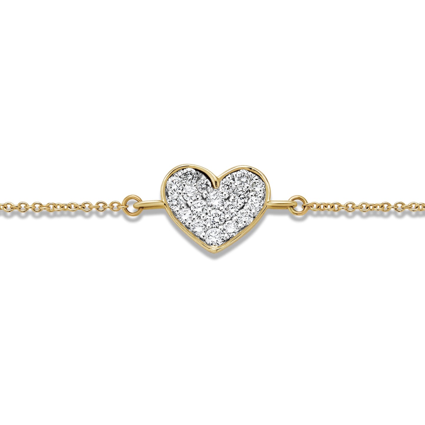 Sparkling Heart Diamond Bracelet in Silver