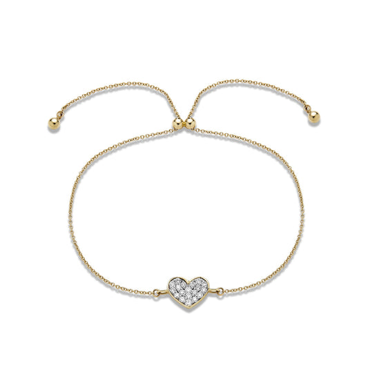 Sparkling Heart Diamond Bracelet in Silver