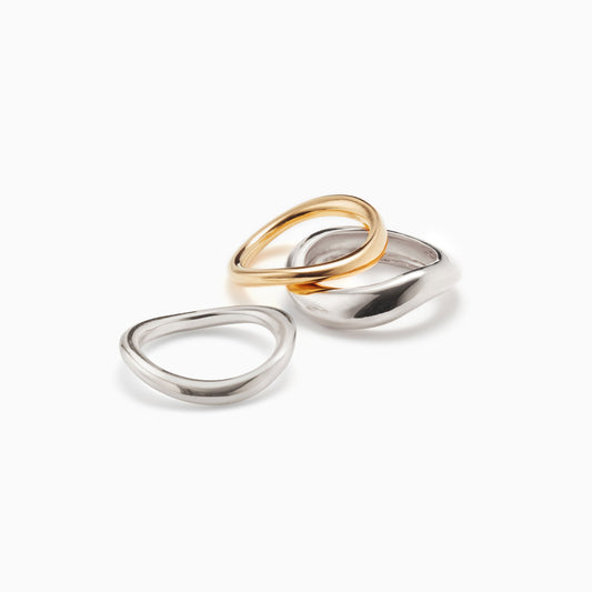 Sterling Silver Ring Set with Elegant Design