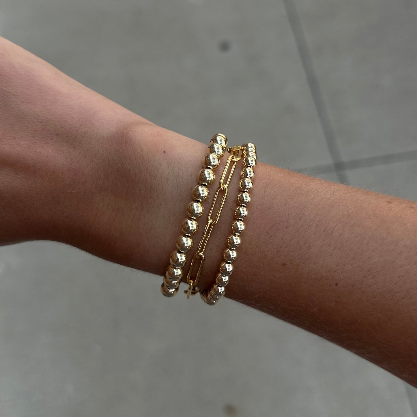 Chunky Paperclip Juno Triple Stack Bracelet Collection