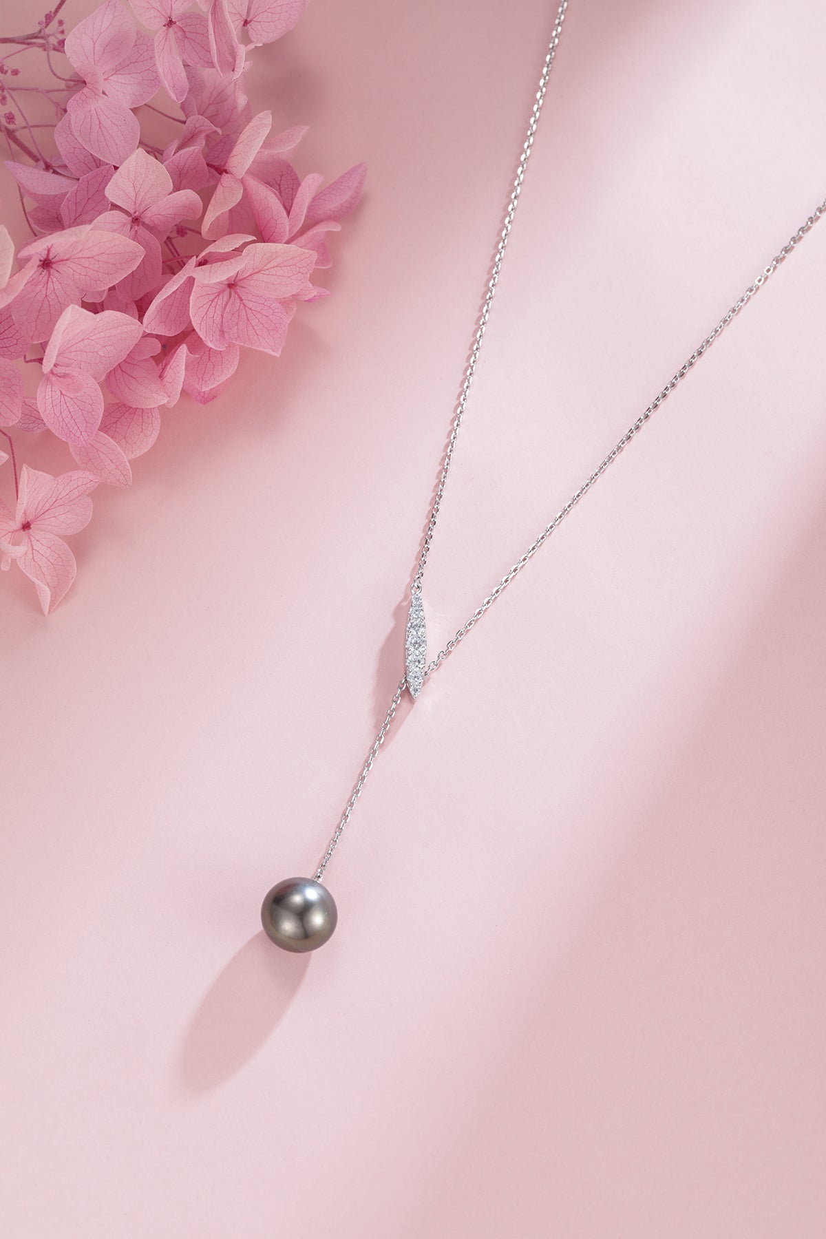 Tahitian Pearl Y-Knot Necklace in 11-12mm Size