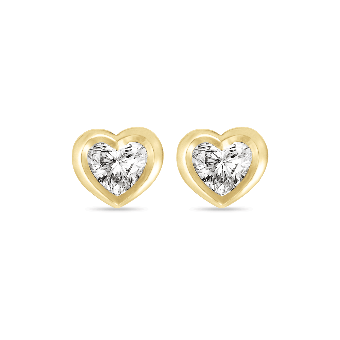 Heart Shaped Diamond Stud Earrings for Babies