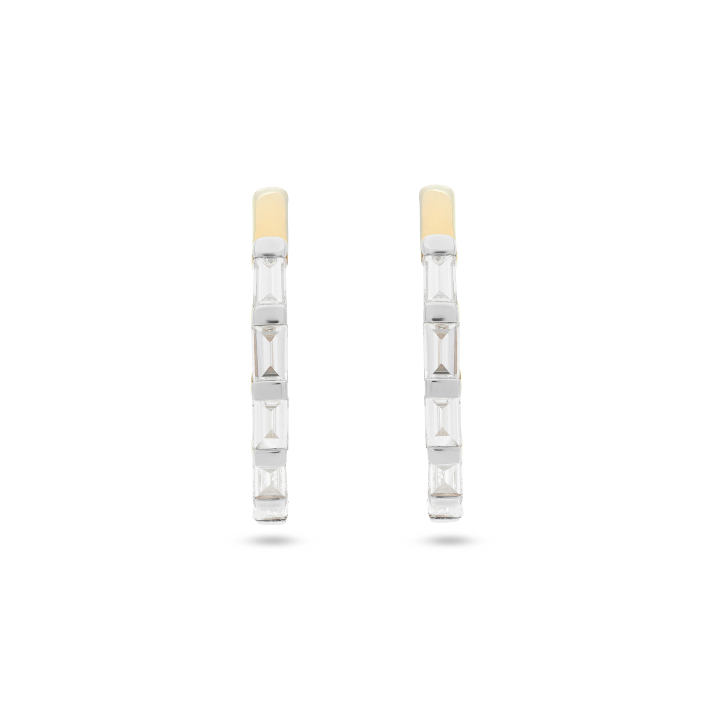 Eternity Baguette Huggie Earrings for Everyday Wear