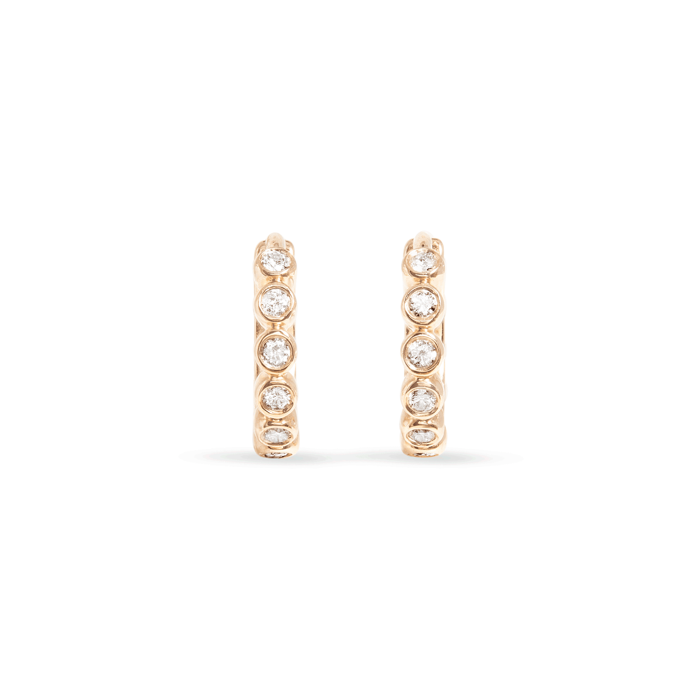 Diamond Bezel Huggie Earrings in Elegant Design